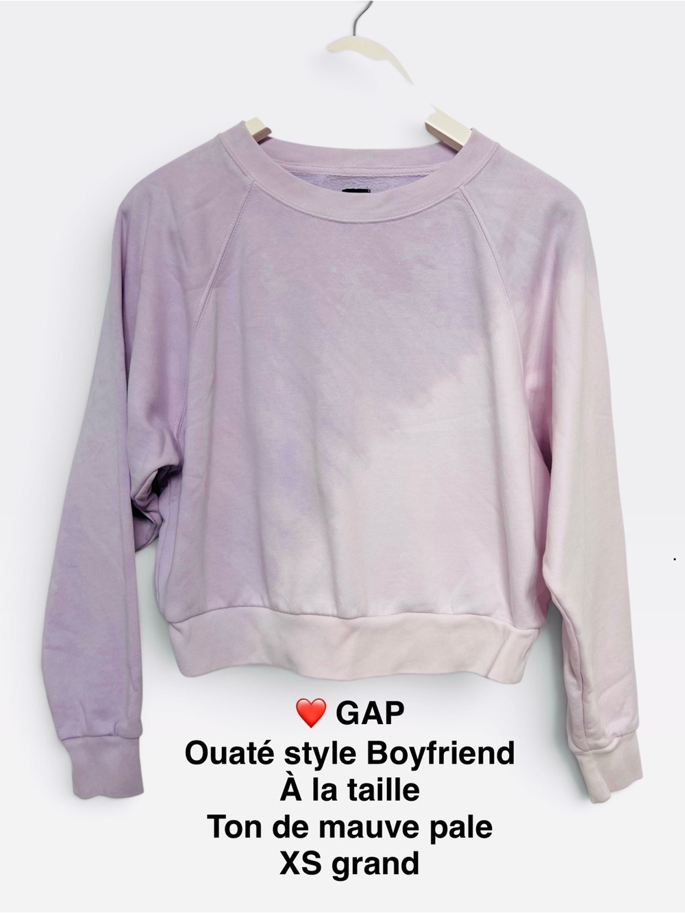 GAP Pale Lavender Tie-Dye Crew Sweatshirt